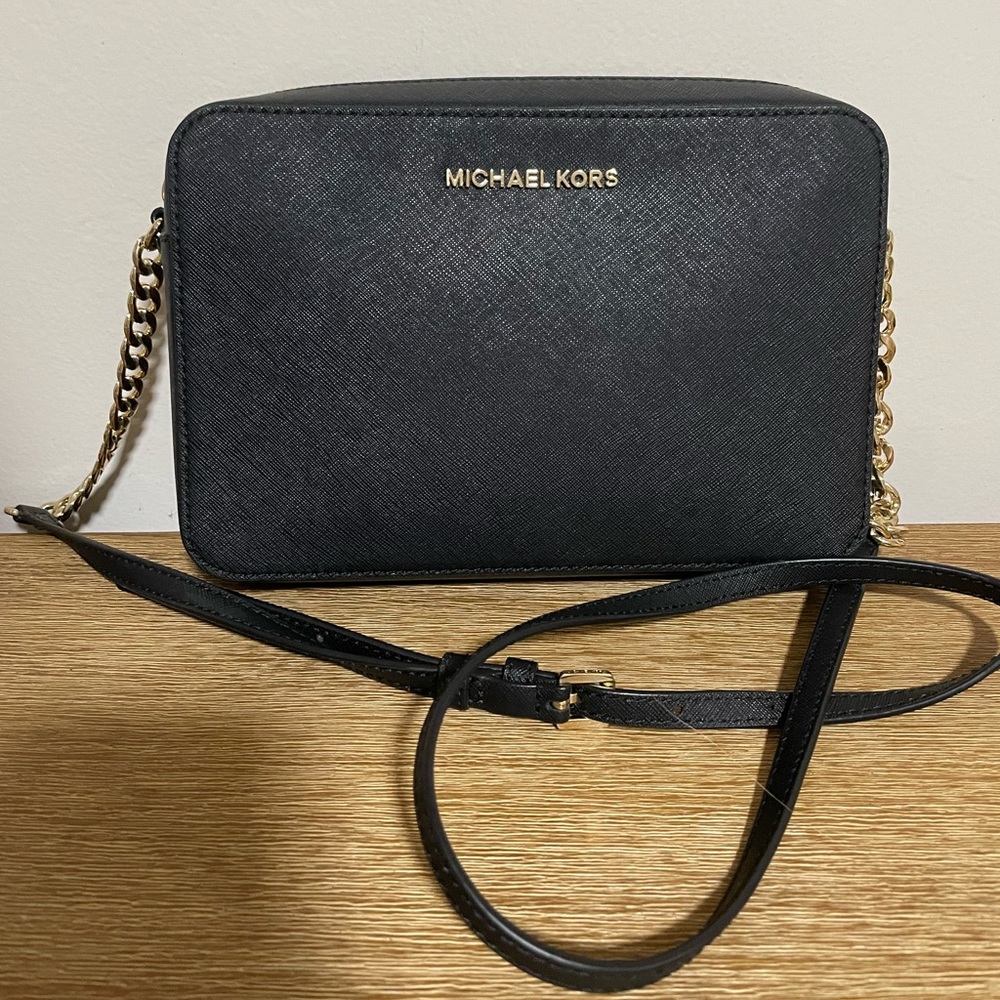 Michael Kors Black and Gold Crossbody Camera Bag - Picture 5 of 6